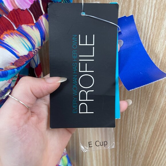 Gottex Blue Seashell Print Bathing Suit Top Size XL NWT - Picture 3 of 5